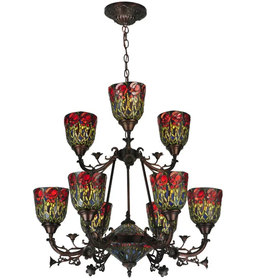 Chandeliers with Adjustable Height for Custom InstallationChandeliers with Adjustable Height for Custom InstallationMeyda Lighting 132659 28"W Red Rosebud 9 LT Two Tier Chandelier Chandeliers with Adjustable Height for Custom InstallationChandeliers with Adjustable Height for Custom InstallationMeyda Lighting 132659 28"W Red Rosebud 9 LT Two Tier Chandelier