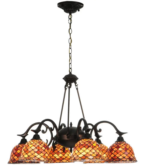 Chandeliers with Metal Frames in Bronze FinishChandeliers with Metal Frames in Bronze FinishMeyda Lighting 140489 32.5"W Tiffany Fishscale 6 LT Chandelier Chandeliers with Metal Frames in Bronze FinishChandeliers with Metal Frames in Bronze FinishMeyda Lighting 140489 32.5"W Tiffany Fishscale 6 LT Chandelier