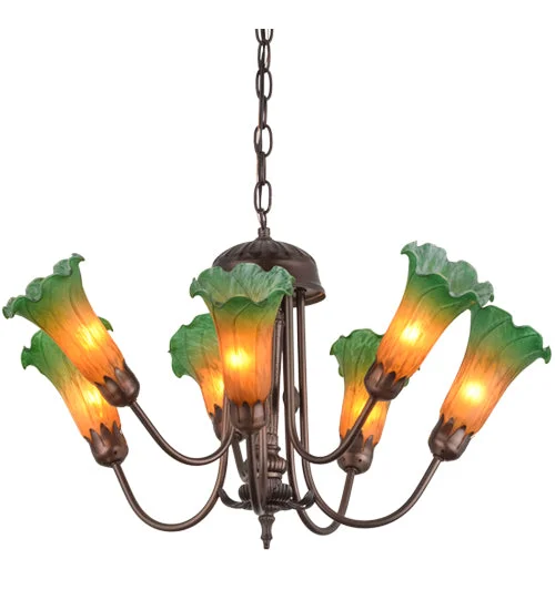 Chandeliers with Metal Frames in Copper FinishChandeliers with Metal Frames in Copper FinishMeyda Lighting 160614 24"W Amber/Green Pond Lily 7 LT Chandelier Chandeliers with Metal Frames in Copper FinishChandeliers with Metal Frames in Copper FinishMeyda Lighting 160614 24"W Amber/Green Pond Lily 7 LT Chandelier