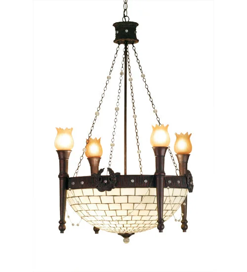 Chandeliers with Metal Frames in Silver FinishChandeliers with Metal Frames in Silver FinishMeyda Lighting 52060 30"W Torch & Wreath 4 Arm Chandelier w Invert.604 Chandeliers with Metal Frames in Silver FinishChandeliers with Metal Frames in Silver FinishMeyda Lighting 52060 30"W Torch & Wreath 4 Arm Chandelier w Invert.604