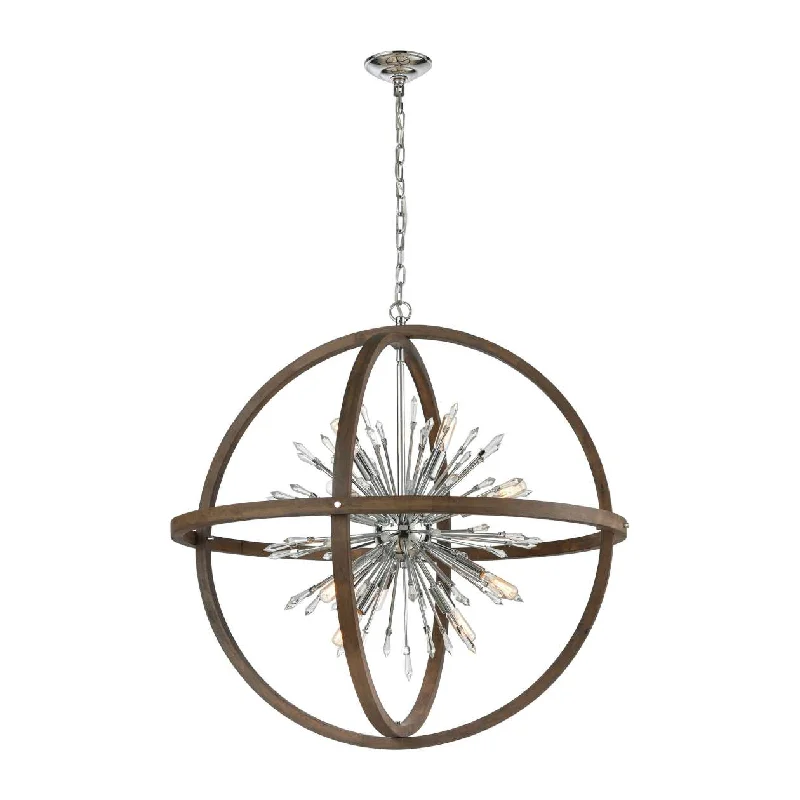 Chandeliers with Metal Frames in Gold FinishChandeliers with Metal Frames in Gold FinishMorning Star 6-Light Chandelier in Aged Wood and Polished Chrome with Clear Crystal ELK Home Chandeliers with Metal Frames in Gold FinishChandeliers with Metal Frames in Gold FinishMorning Star 6-Light Chandelier in Aged Wood and Polished Chrome with Clear Crystal ELK Home