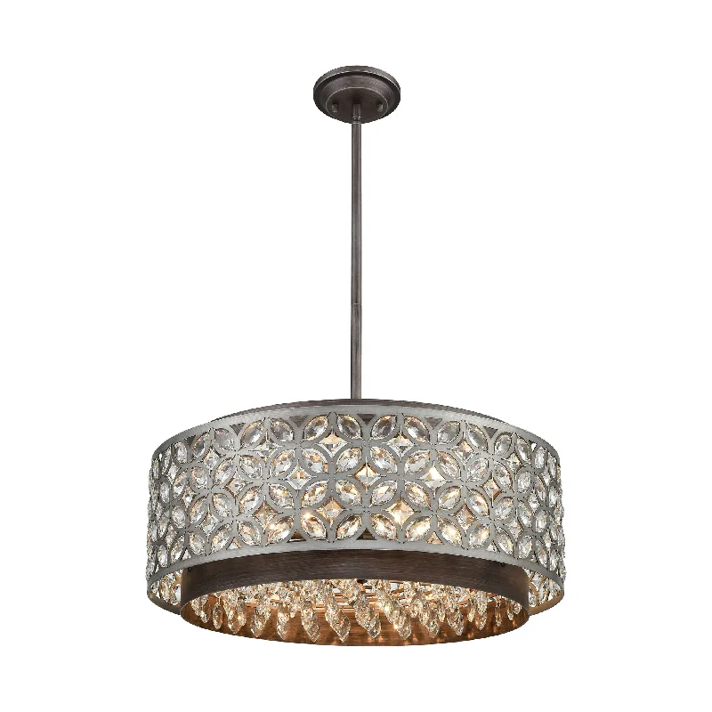 Chandeliers with Dimmable Lights for Ambiance ControlChandeliers with Dimmable Lights for Ambiance ControlRosslyn 6-Light Chandelier in Weathered Zinc and Matte Silver with Crystal and Metalwork Shade ELK Lighting Chandeliers with Dimmable Lights for Ambiance ControlChandeliers with Dimmable Lights for Ambiance ControlRosslyn 6-Light Chandelier in Weathered Zinc and Matte Silver with Crystal and Metalwork Shade ELK Lighting