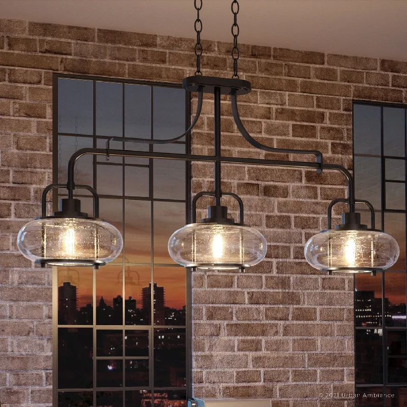 Chandeliers for Low Ceilings to Avoid OvercrowdingChandeliers for Low Ceilings to Avoid OvercrowdingUQL3381 Utilitarian Chandelier, 21.55"H x 38"W, Black Bronze Finish, Clearwater Collection Chandeliers for Low Ceilings to Avoid OvercrowdingChandeliers for Low Ceilings to Avoid OvercrowdingUQL3381 Utilitarian Chandelier, 21.55"H x 38"W, Black Bronze Finish, Clearwater Collection