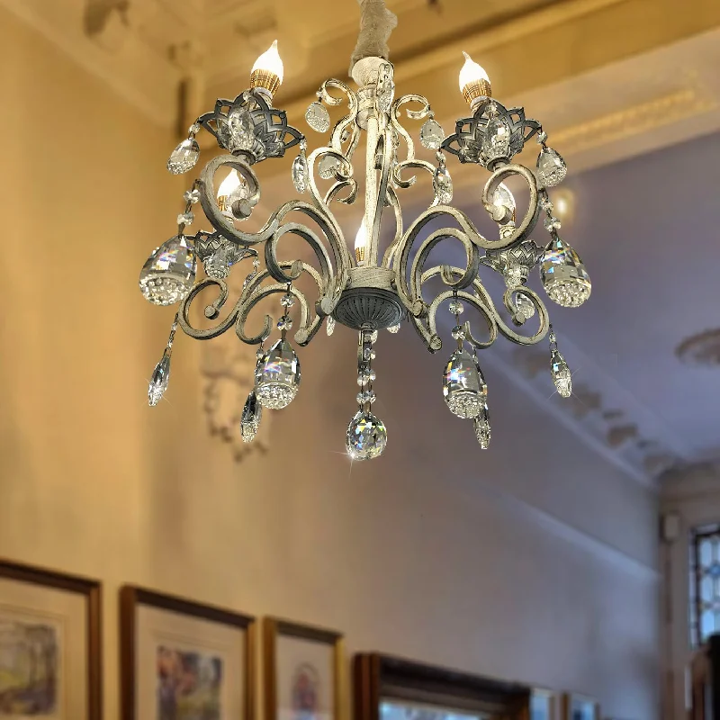 Chandeliers with Clear Crystal for a Sparkling EffectChandeliers with Clear Crystal for a Sparkling EffectVintage White Chandeliers Lighting fixture Ceiling lamp Candle lights ~4970 Chandeliers with Clear Crystal for a Sparkling EffectChandeliers with Clear Crystal for a Sparkling EffectVintage White Chandeliers Lighting fixture Ceiling lamp Candle lights ~4970