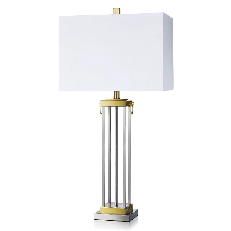 ceramic table lamps with hand painted designs for an artistic touchceramic table lamps with hand painted designs for an artistic touchAskel - Steel Column Table Lamp - White Shade