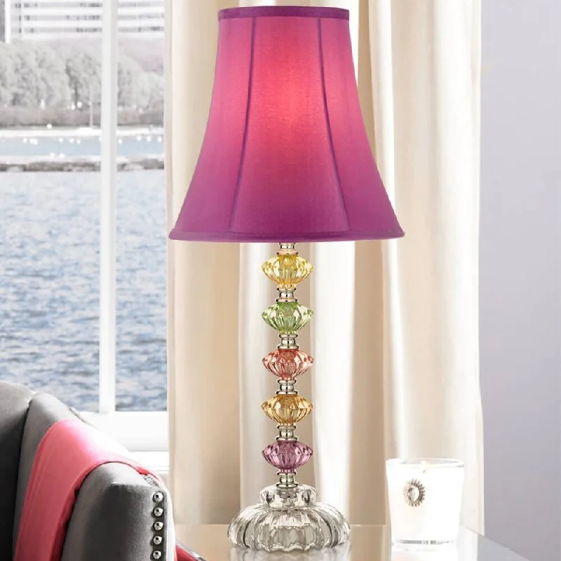 mid century modern table lamps with iconic designs for a stylish studymid century modern table lamps with iconic designs for a stylish studyBohemian Orchid Stacked Glass Table Lamp - 9" x 21"