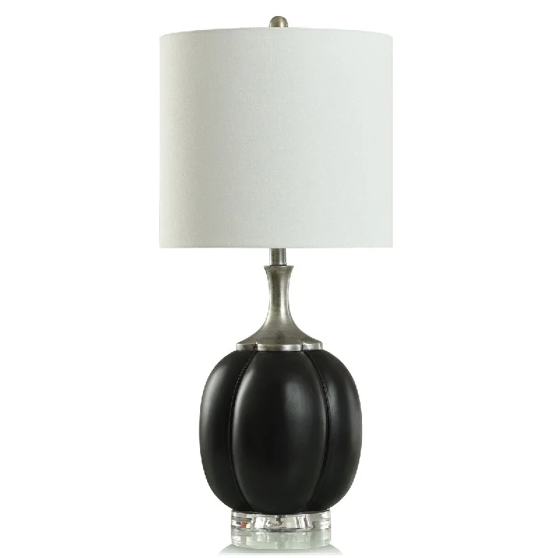 crystal table lamps with dazzling prisms for a glamorous effectcrystal table lamps with dazzling prisms for a glamorous effectBrigg Silver Table Lamp - Black Polyresin Gourd Shaped Body - White Shade
