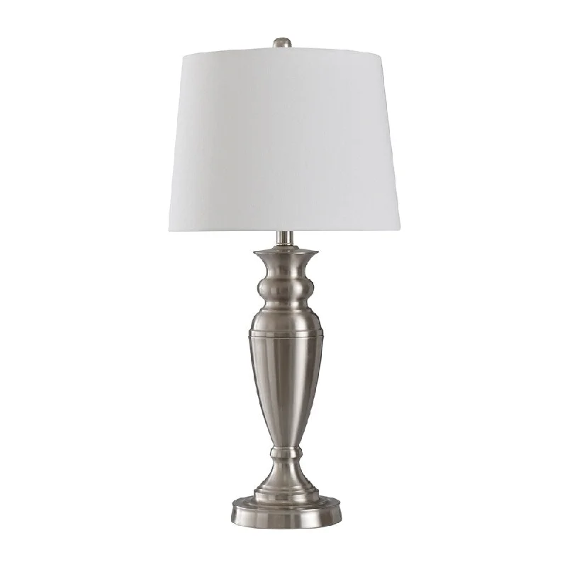 victorian style table lamps with ornate details for traditional homesvictorian style table lamps with ornate details for traditional homesBrushed Nickel Urn Shape Table Lamp with White Drum Shade
