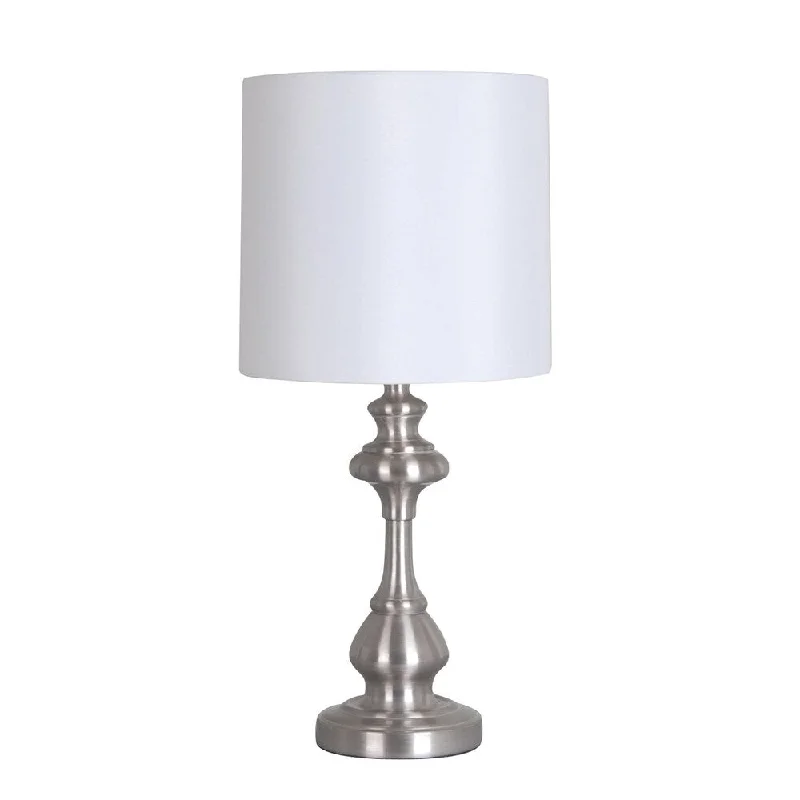 metal table lamps with a matte black finish for a sleek appearancemetal table lamps with a matte black finish for a sleek appearanceCatalina Brushed Steel 18.75-inch Table Lamp with White Shade