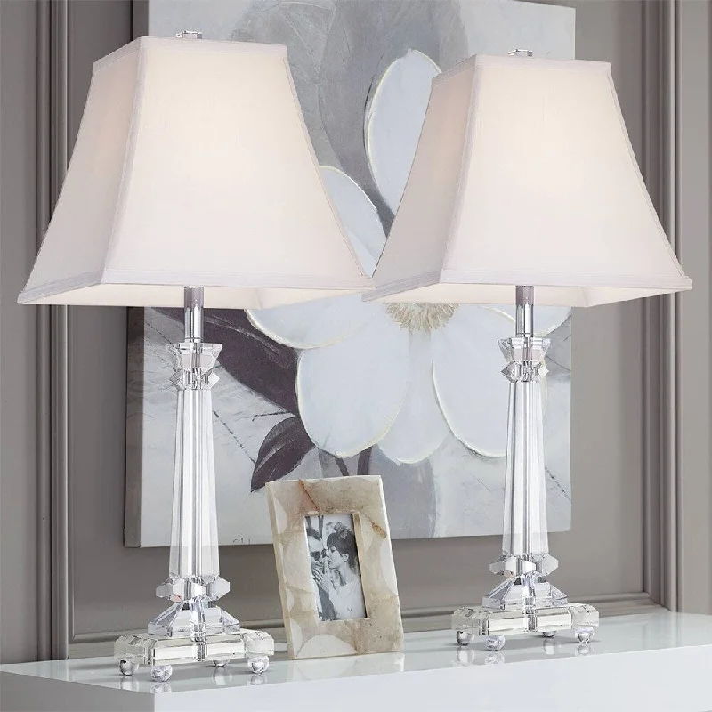 glass table lamps with a frosted surface for soft light diffusionglass table lamps with a frosted surface for soft light diffusionFull Spectrum Sannes Crystal Column Table Lamps Set of 2 - 11" x 25" glass table lamps with a frosted surface for soft light diffusionglass table lamps with a frosted surface for soft light diffusionFull Spectrum Sannes Crystal Column Table Lamps Set of 2 - 11" x 25"