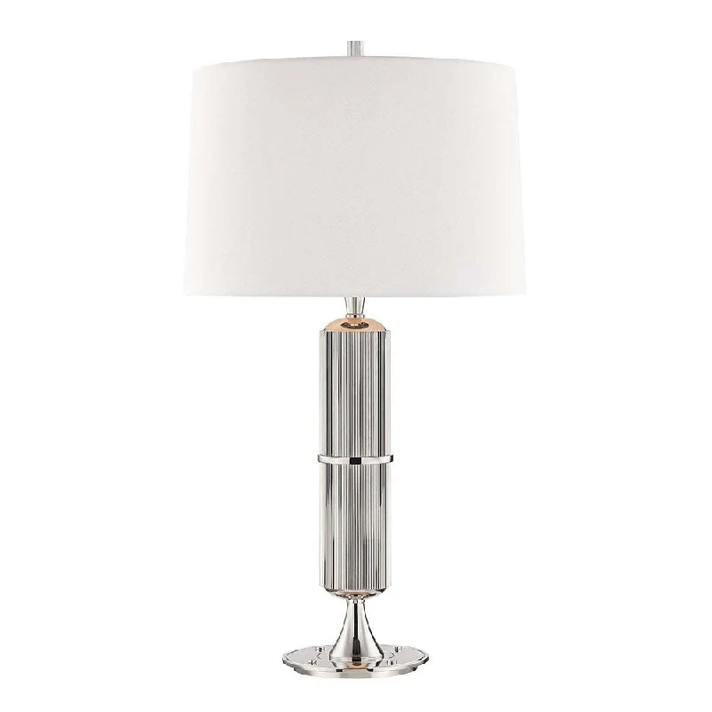 rustic farmhouse table lamps for cozy kitchensrustic farmhouse table lamps for cozy kitchensHudson Valley Tompkins 1-light Polished Nickel Table Lamp, White Linen