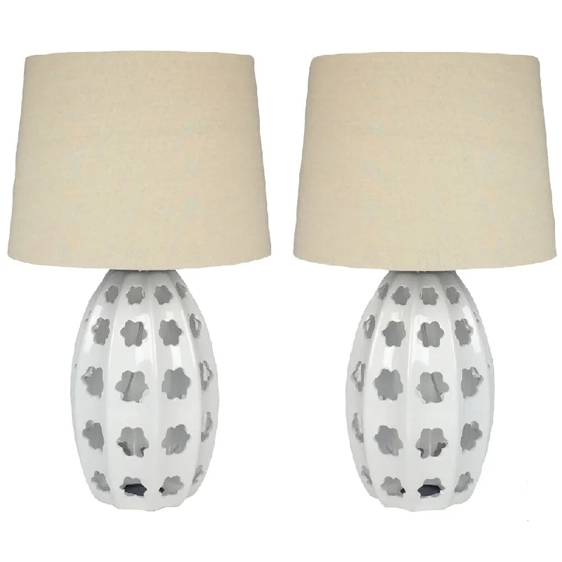 crystal table lamps with dazzling prisms for a glamorous effectcrystal table lamps with dazzling prisms for a glamorous effectKimmy - Set of 2 White Ceramic Lamps - 23 inch crystal table lamps with dazzling prisms for a glamorous effectcrystal table lamps with dazzling prisms for a glamorous effectKimmy - Set of 2 White Ceramic Lamps - 23 inch