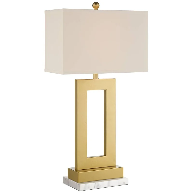 metal table lamps with a matte black finish for a sleek appearancemetal table lamps with a matte black finish for a sleek appearanceModern Table Lamp White Riser 30" Tall with Champagne Gold Bedroom - 16" x 30"