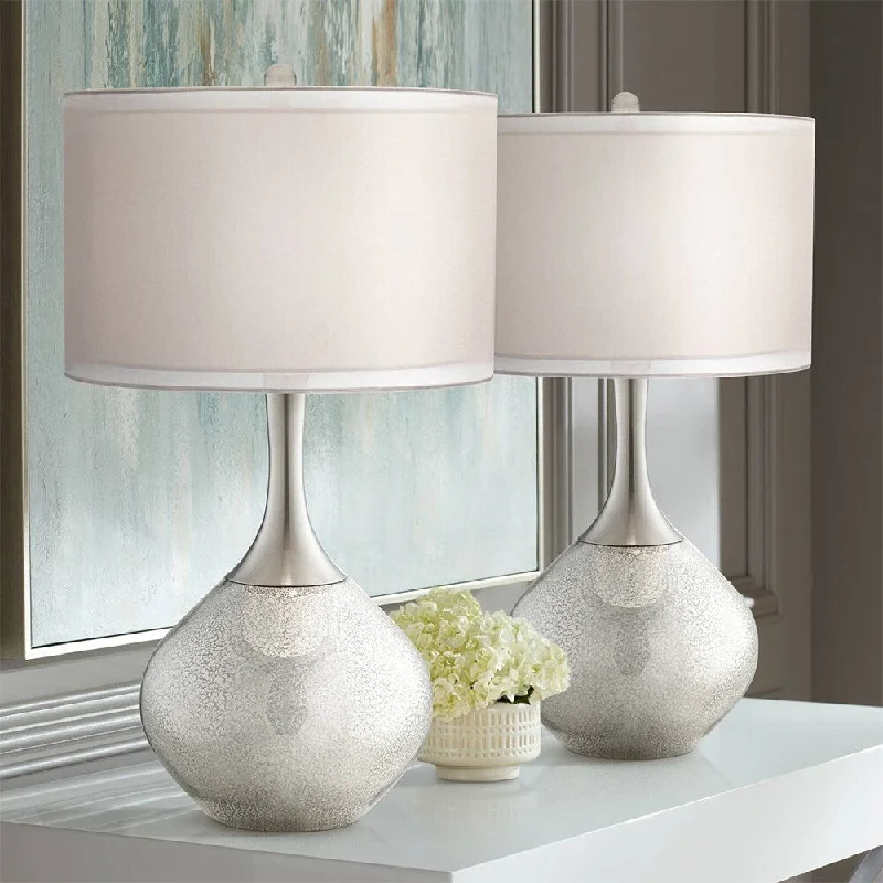asian inspired table lamps with bamboo accents for a zen atmosphereasian inspired table lamps with bamboo accents for a zen atmosphereModern Table Lamps Set of 2 Mercury Glass Twin Shade for Bedroom - 17" x 30"