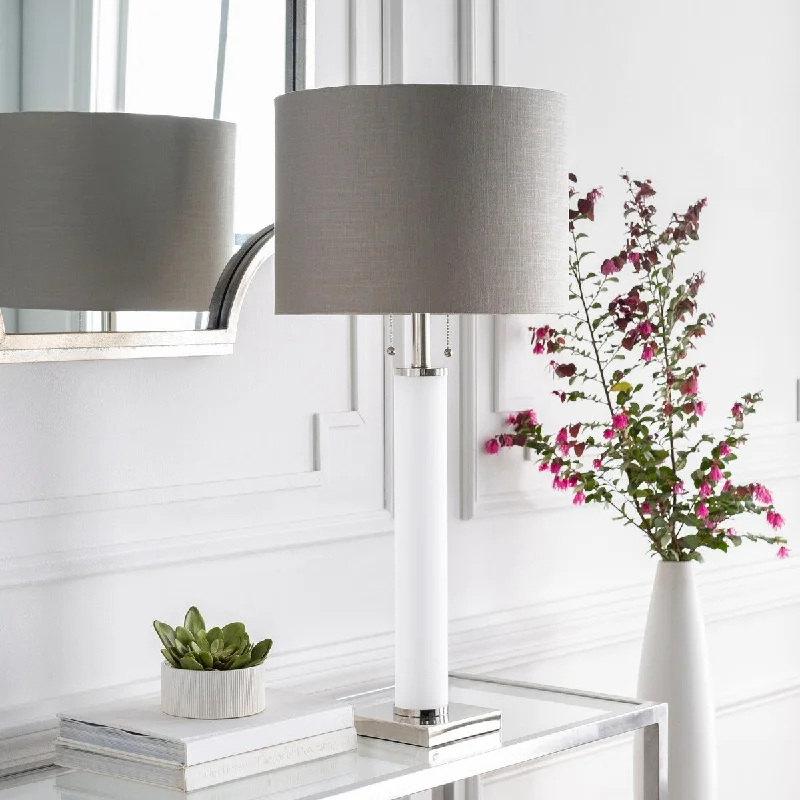 industrial style table lamps with exposed bulbs for loft apartmentsindustrial style table lamps with exposed bulbs for loft apartmentsPius 33 in. White Modern Table Lamp