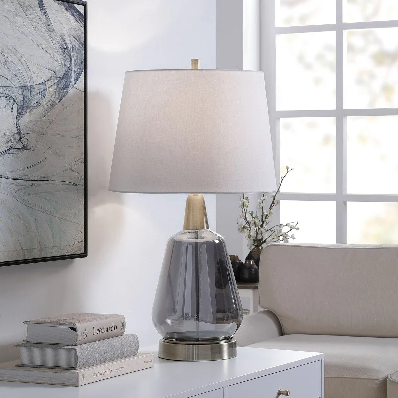 gothic style table lamps with dark finishes for a mysterious lookgothic style table lamps with dark finishes for a mysterious lookStyleCraft Arienti Plated Smoke Glass Body with Brushed Brass Accents Table Lamp