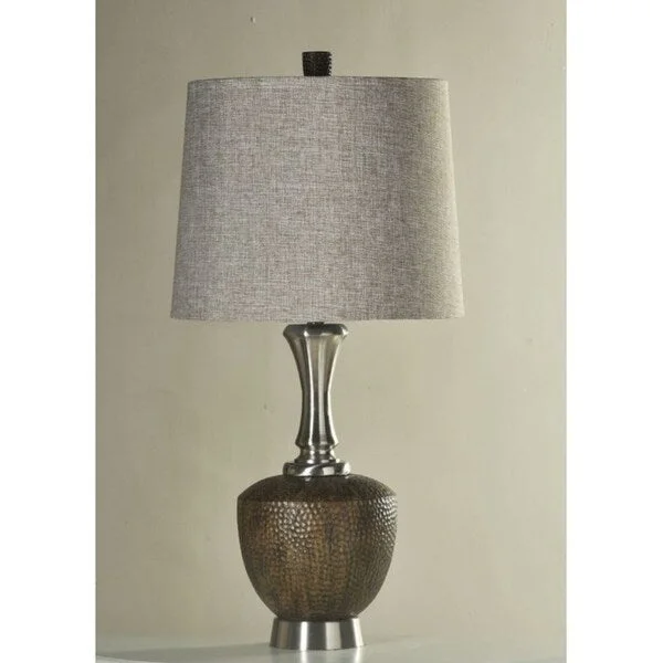 rustic farmhouse table lamps for cozy kitchensrustic farmhouse table lamps for cozy kitchensStyleCraft Hammered Metal Table Lamp with Shade - 33.5"