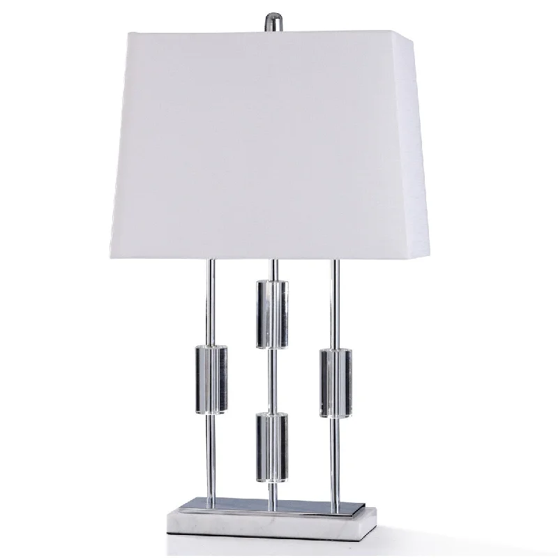 wooden table lamps with natural grain for a warm and organic feelwooden table lamps with natural grain for a warm and organic feelStyleCraft Pavesi Chrome Metal and Clear Crystal with Natural Marble Base Table Lamp