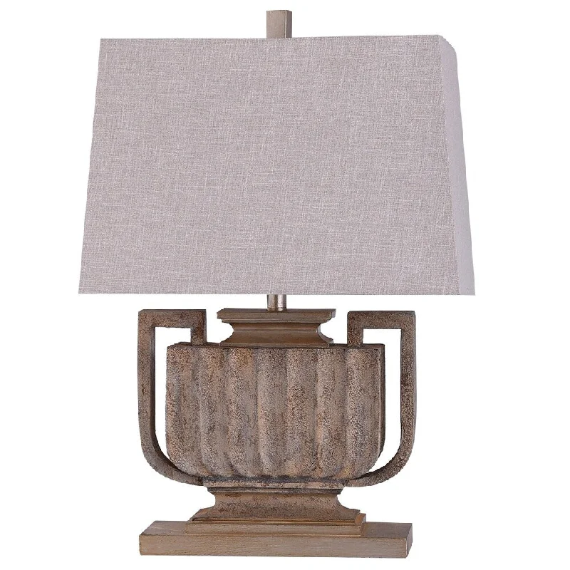 glass table lamps with a frosted surface for soft light diffusionglass table lamps with a frosted surface for soft light diffusionStyleCraft Wembley Stone Brown Ribbed Urn Table Lamp with Oatmeal Tapered Rectangle Shade