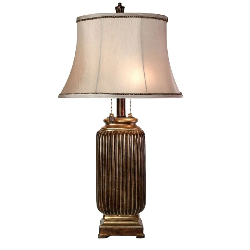 gothic style table lamps with dark finishes for a mysterious lookgothic style table lamps with dark finishes for a mysterious lookStyleCraft Winthrop Table Lamp - Brown With Gold Finish - Champagne Taupe Faux Silk Shade