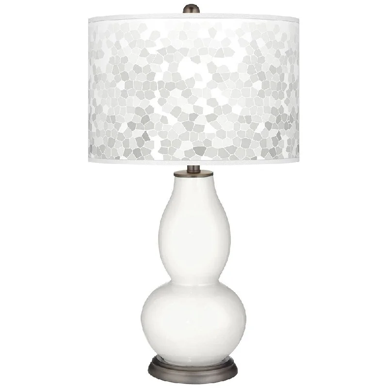 marble table lamps with a luxurious veined pattern for high end decormarble table lamps with a luxurious veined pattern for high end decorWinter White Mosaic Giclee Double Gourd Table Lamp - 16" x 29"